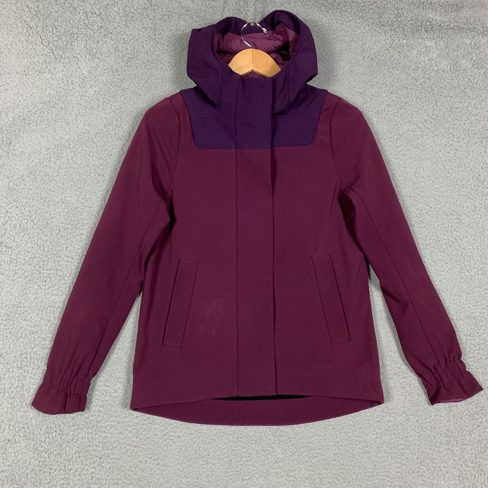 Lululemon Studio Jacket Size 4 Plum/Deep Zinfandel Softshell Hooded Fleece Lined